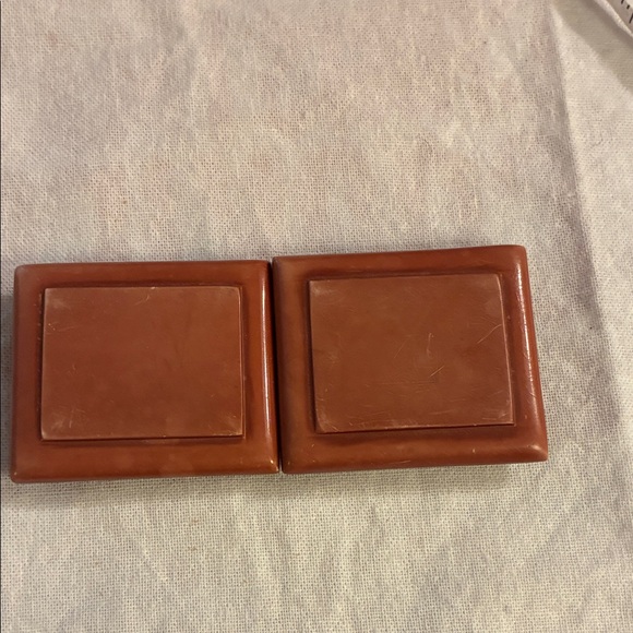 Vintage Chocolate Brown Belt Buckle Hook and Eye style 2 piece Set for 1” belt - Picture 7 of 9